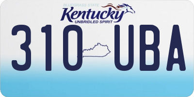 KY license plate 310UBA