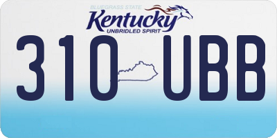 KY license plate 310UBB