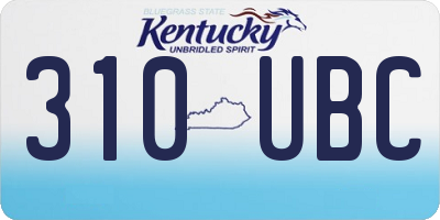 KY license plate 310UBC