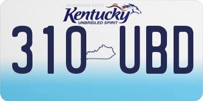 KY license plate 310UBD