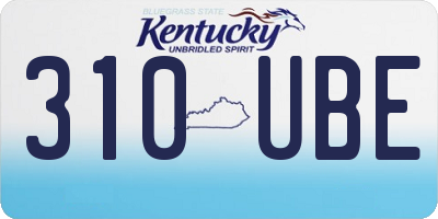 KY license plate 310UBE
