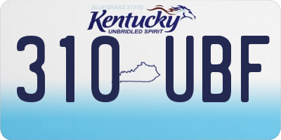 KY license plate 310UBF