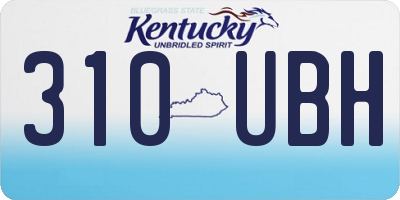 KY license plate 310UBH