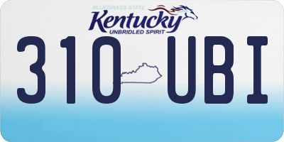 KY license plate 310UBI
