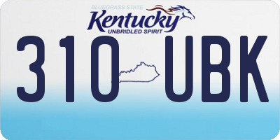 KY license plate 310UBK