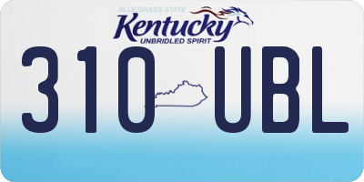 KY license plate 310UBL