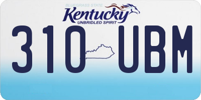 KY license plate 310UBM