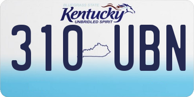 KY license plate 310UBN