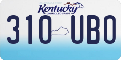KY license plate 310UBO