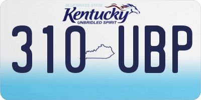 KY license plate 310UBP