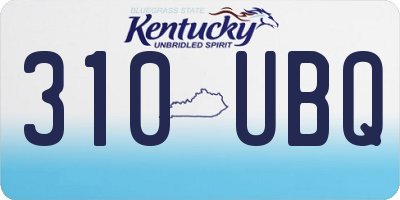 KY license plate 310UBQ