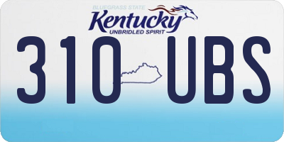 KY license plate 310UBS