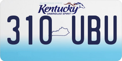 KY license plate 310UBU