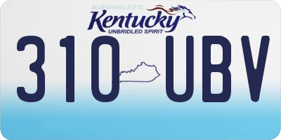 KY license plate 310UBV