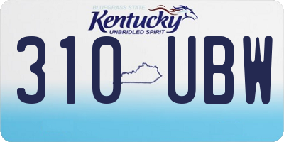 KY license plate 310UBW
