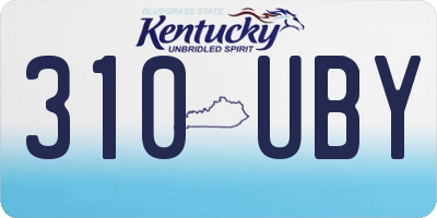 KY license plate 310UBY