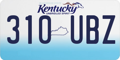KY license plate 310UBZ