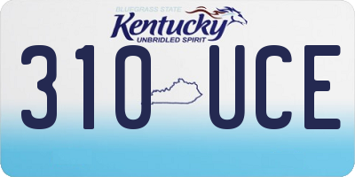 KY license plate 310UCE