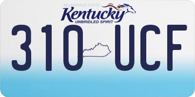 KY license plate 310UCF