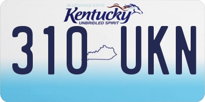 KY license plate 310UKN
