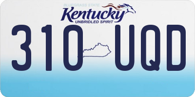KY license plate 310UQD