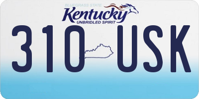 KY license plate 310USK