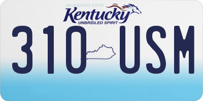 KY license plate 310USM