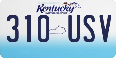KY license plate 310USV