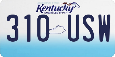 KY license plate 310USW
