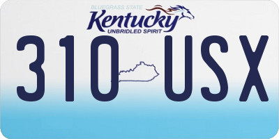 KY license plate 310USX