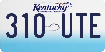 KY license plate 310UTE