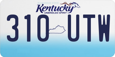 KY license plate 310UTW