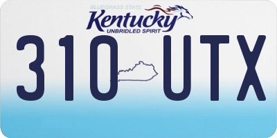 KY license plate 310UTX