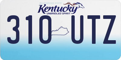 KY license plate 310UTZ