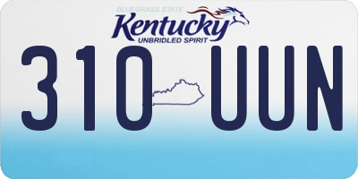 KY license plate 310UUN
