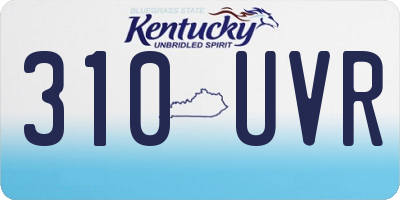 KY license plate 310UVR