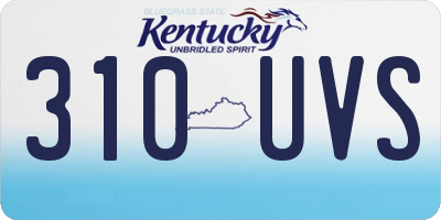 KY license plate 310UVS