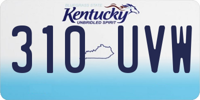 KY license plate 310UVW