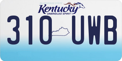 KY license plate 310UWB