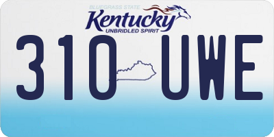 KY license plate 310UWE