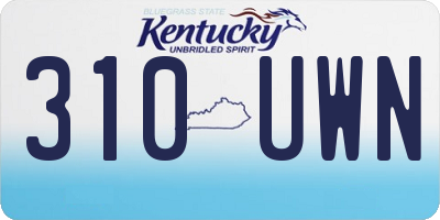 KY license plate 310UWN