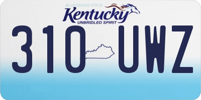 KY license plate 310UWZ