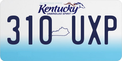 KY license plate 310UXP
