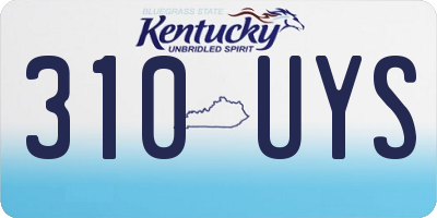 KY license plate 310UYS