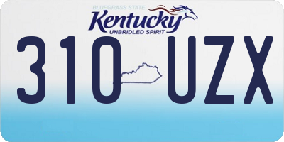 KY license plate 310UZX