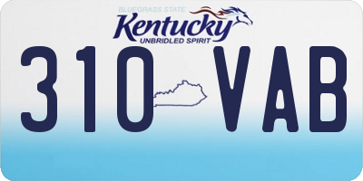 KY license plate 310VAB