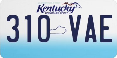 KY license plate 310VAE