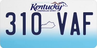 KY license plate 310VAF