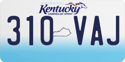 KY license plate 310VAJ