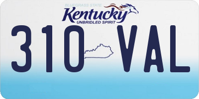 KY license plate 310VAL